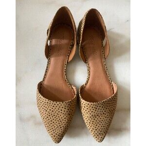 MADEWELL Marisa D’orsay Ballet Flat Spotted Animal Print Calf Hair Point Toe  10